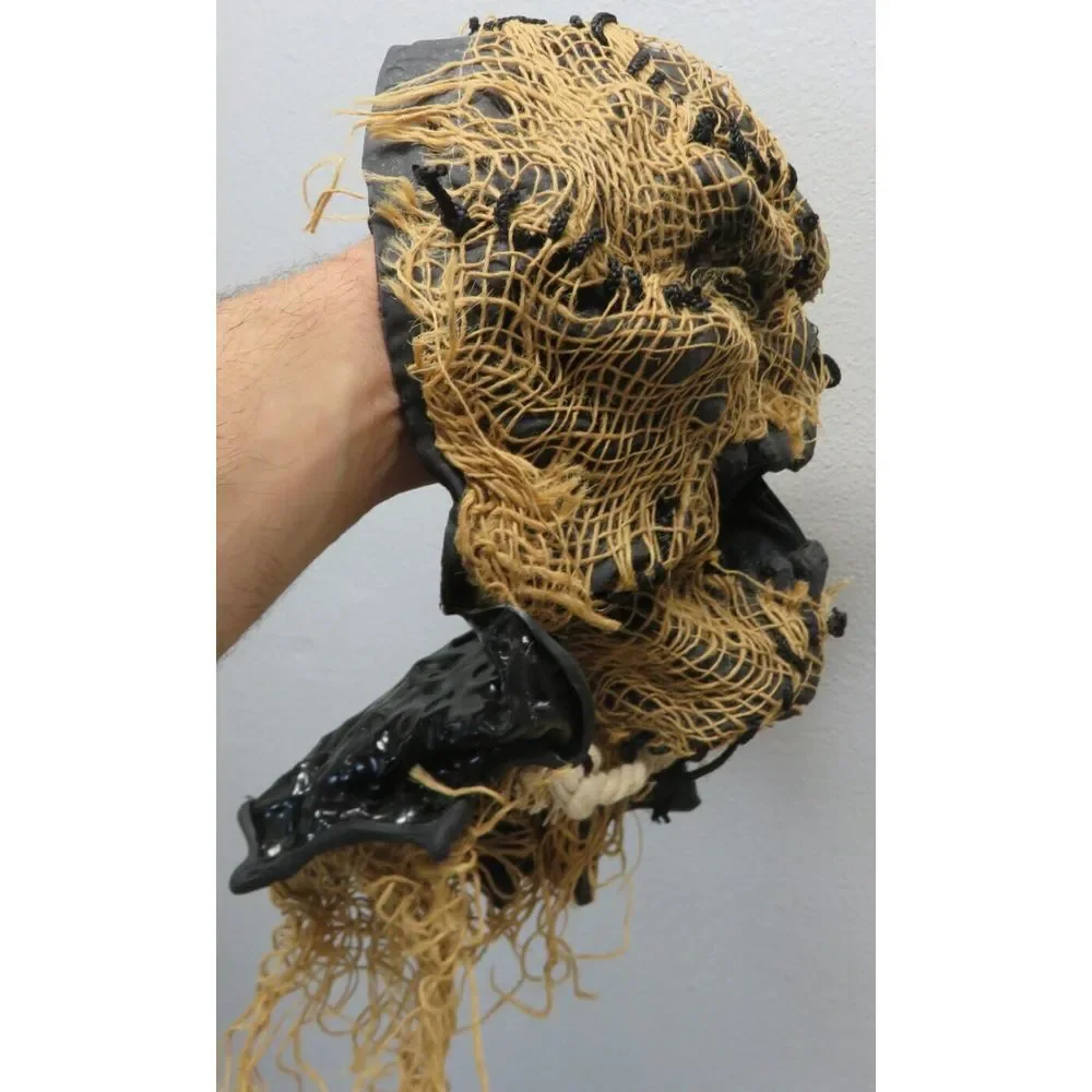 Scarecrow Creepy Mask‎ Full Head Cover Halloween Costume Mask68-Tan 2004 Y2K VTG